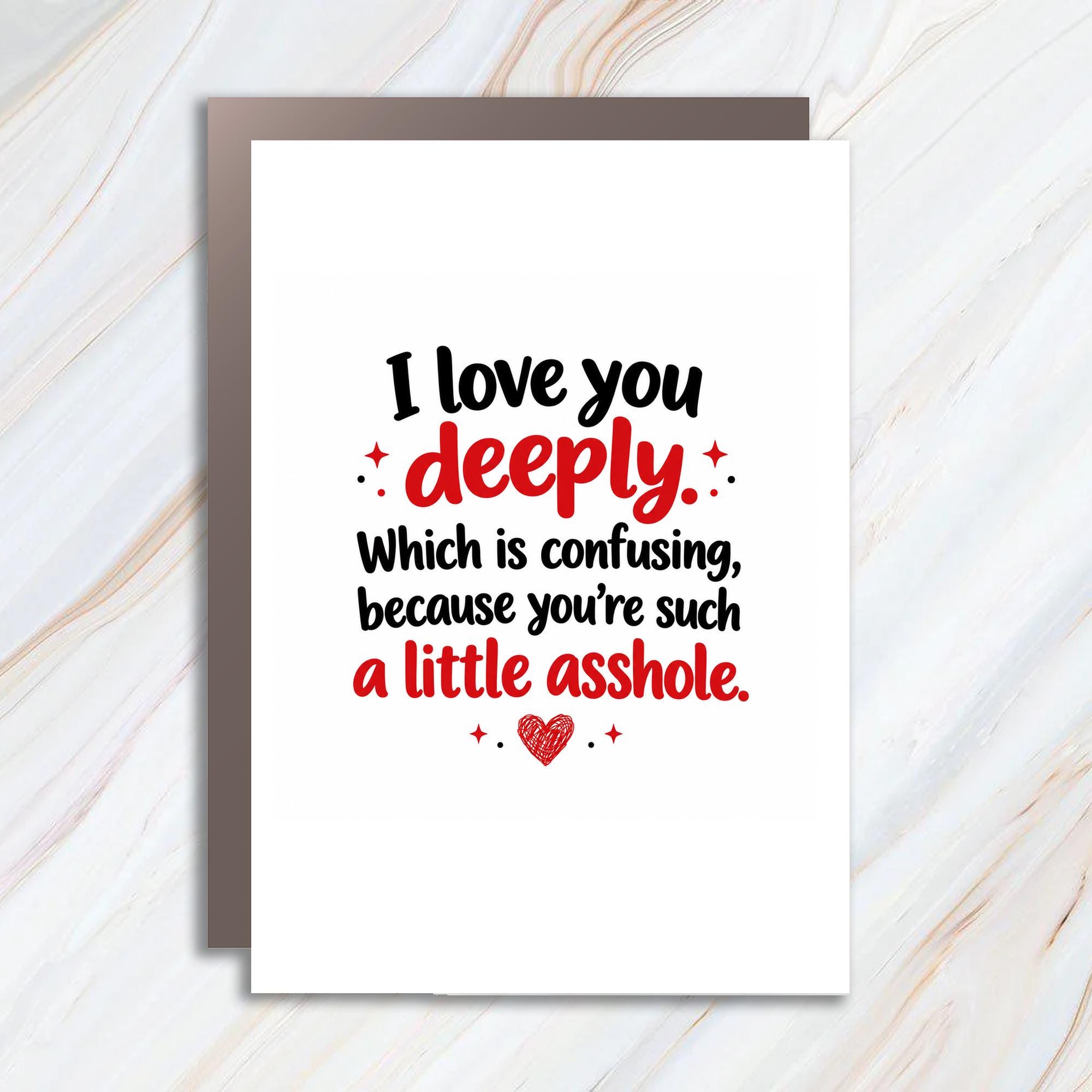 I Love You Deeply Funny Love Card Romantic Greeting Card For Partner Cute Anniversary Card C1245