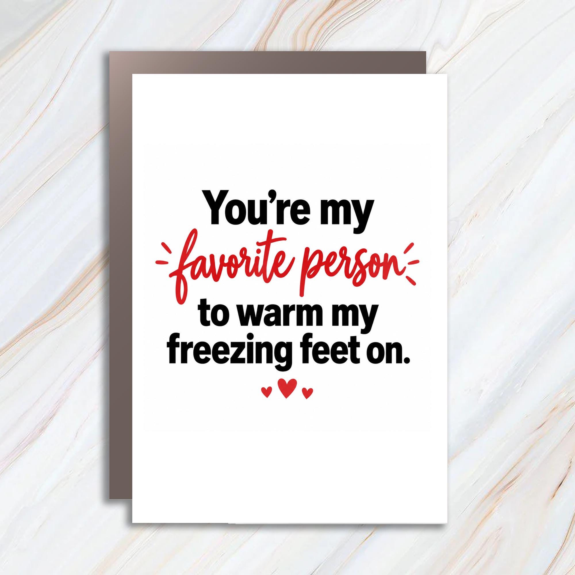 You're My Favorite Person To Warm My Freezing Feet On Love Card Romantic Greeting Card For Partner Cute Anniversary Card C1249