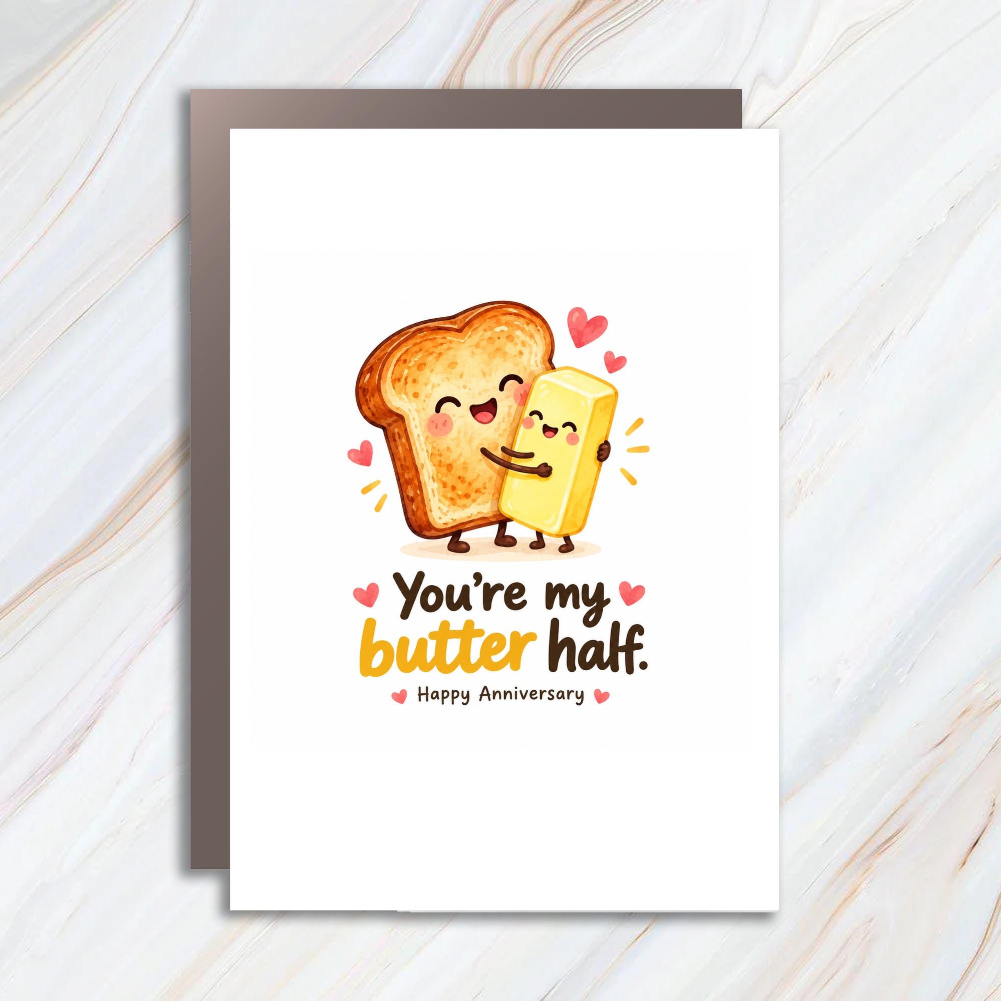 You're My Butter Half Happy Anniversary Card Cute Toast Butter Love Card For Couple Romantic Cute Anniversary Card C1252