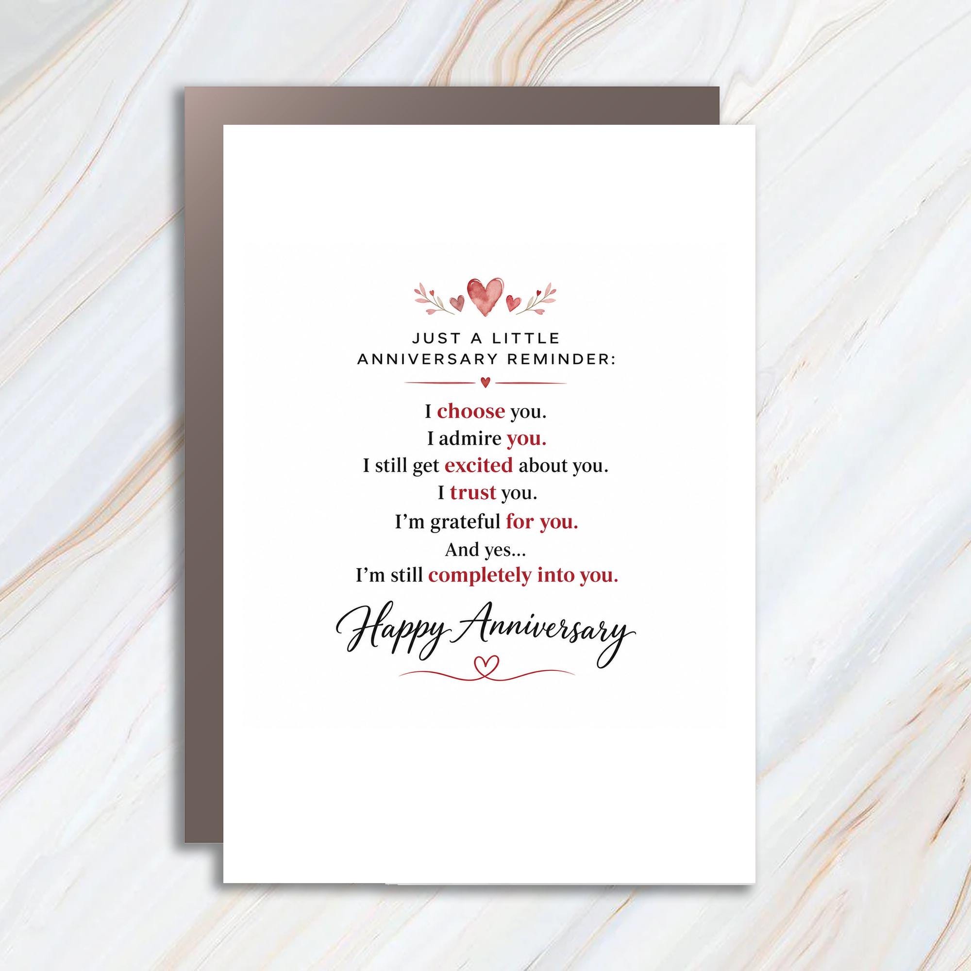 Just A Little Anniversary Reminder Happy Anniversary Card Romantic For Husband Wife Couple Sentimental Love Card C1254