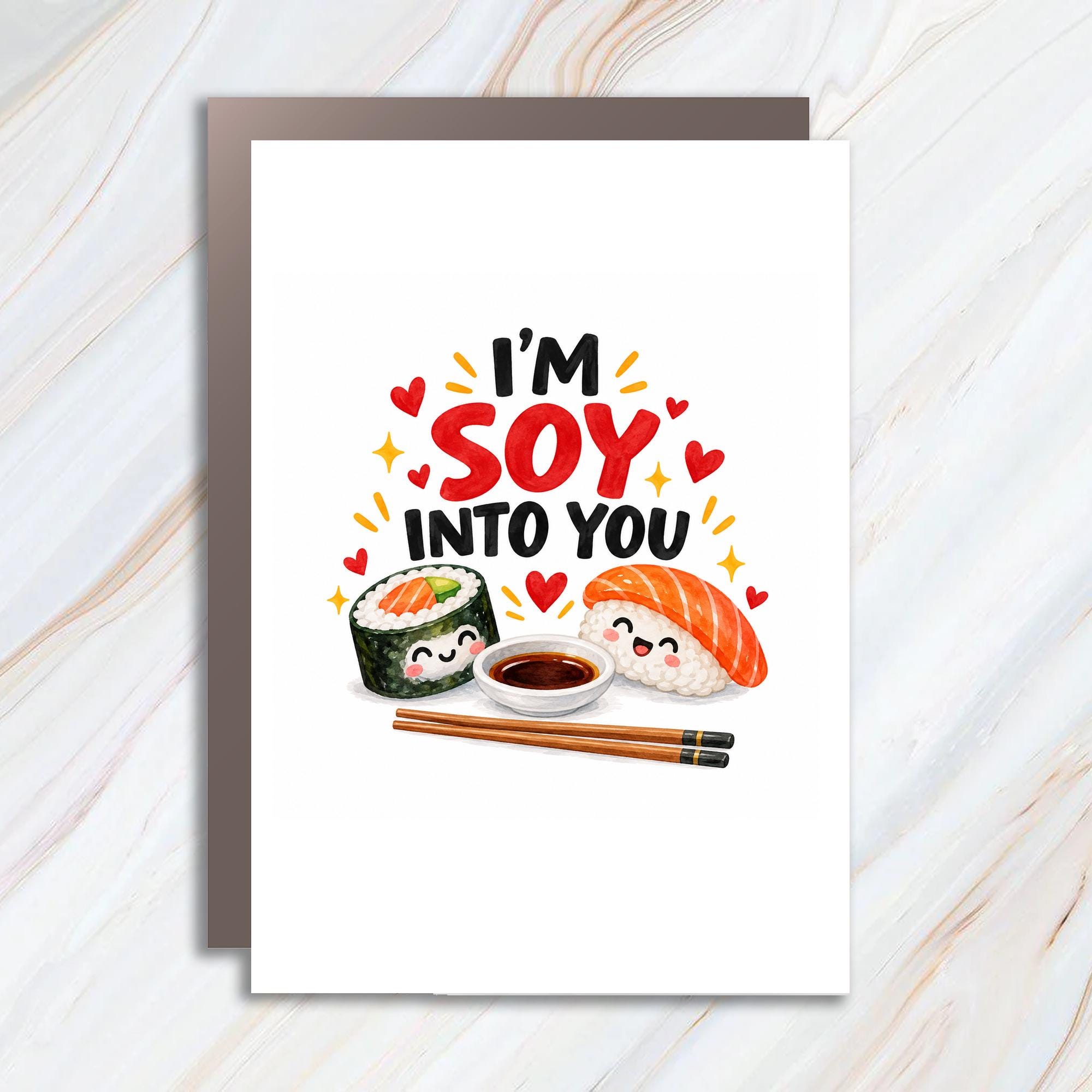 I'm Soy Into You Cute Valentines Day Card Sushi Lover Romantic Greeting Card For Him Her Anniversary Love Card C1273