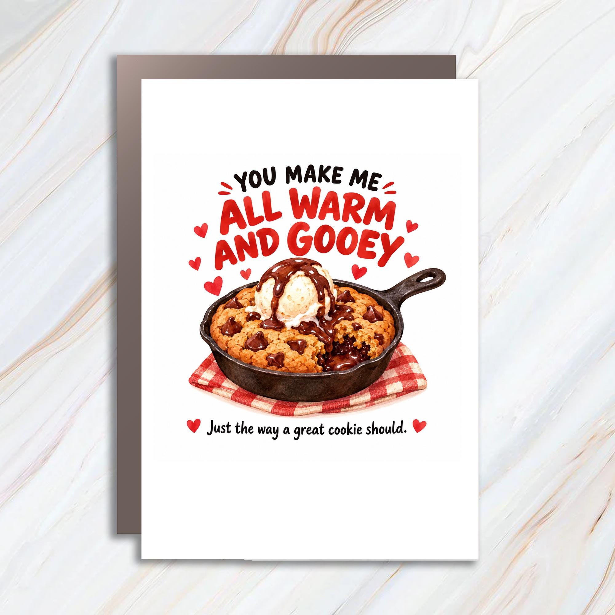 You Make Me All Warm And Gooey Love Card Cute Romantic Greeting Card For Her Him Sweet Anniversary Card Cookie C1281