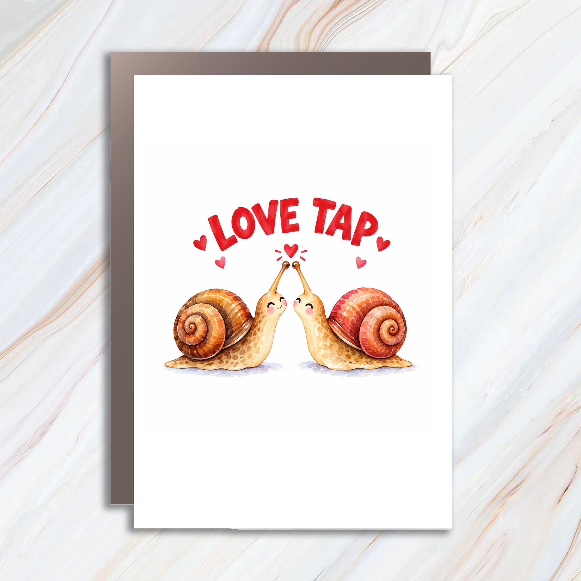 Love Tap Cute Love Card Romantic Snail Greeting Card For Couple Anniversary Card Cute Animal Art Valentines Day Card C1288