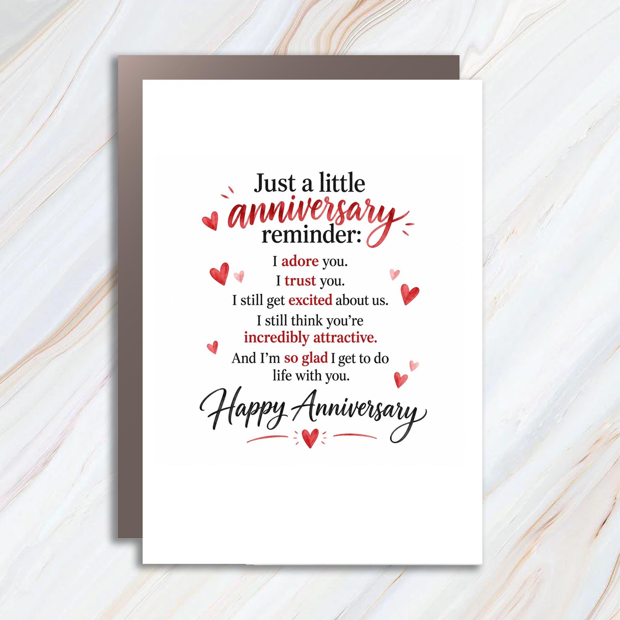 Just A Little Anniversary Reminder Happy Anniversary Card Romantic Love Card For Husband Wife Cute Heart C1284