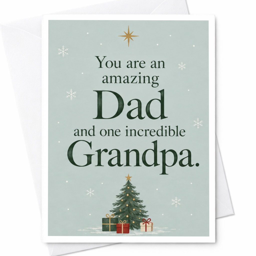 You Are An Amazing Dad And One Incredible Grandpa Christmas Card For Dad And Grandpa Holiday Greeting Card With Tree C8803