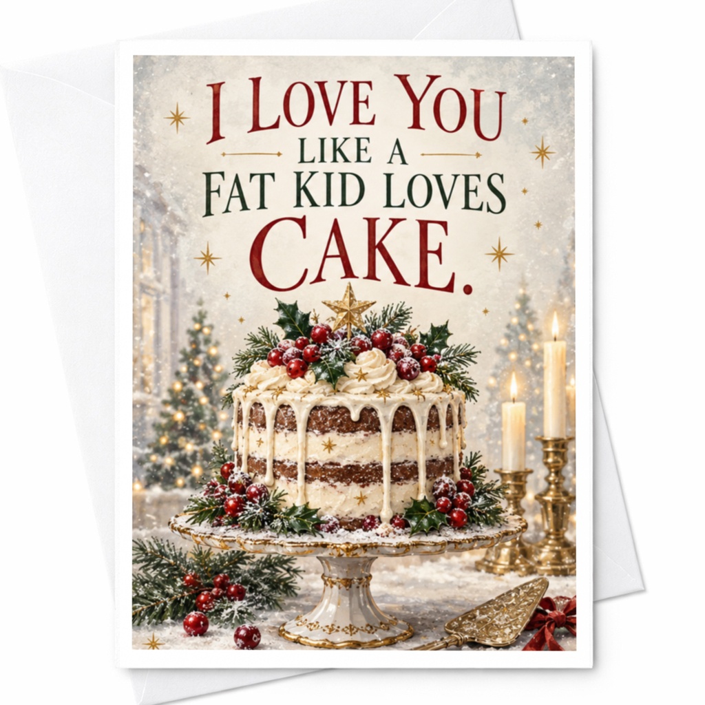 I Love You Like A Fat Kid Loves Cake Love Card Romantic Greeting Card For Him Her Funny Holiday Cake Cute Couple C8779