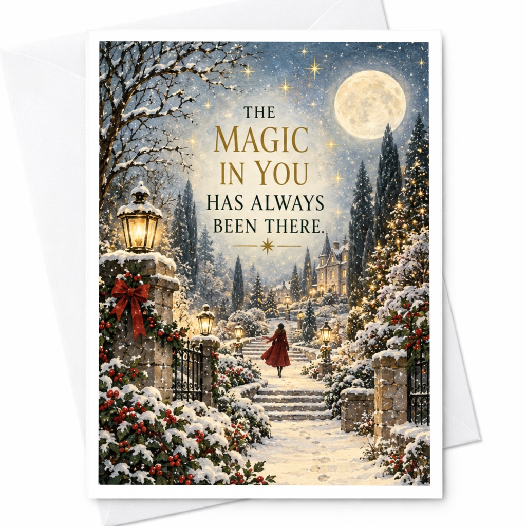 The Magic In You Has Always Been There Inspirational Greeting Card Winter Scene Encouragement Card For Friend Motivational C8781