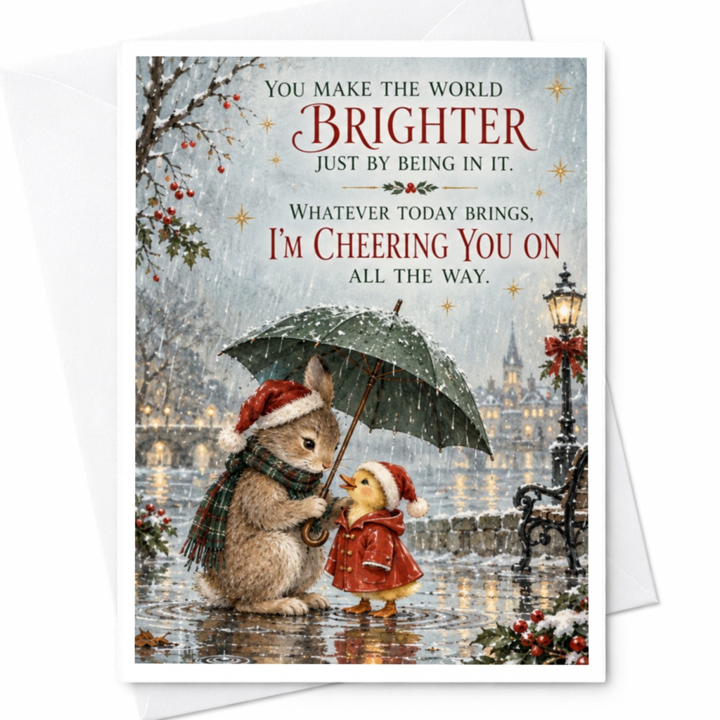 You Make The World Brighter Encouragement Card Cute Animal Greeting Card Supportive Message For Friend Family Cheer Up C8955