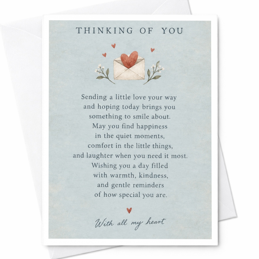 Thinking Of You Card Sending Love Greeting Card Comforting Message For Friend Family Heartfelt Supportive Card C9179