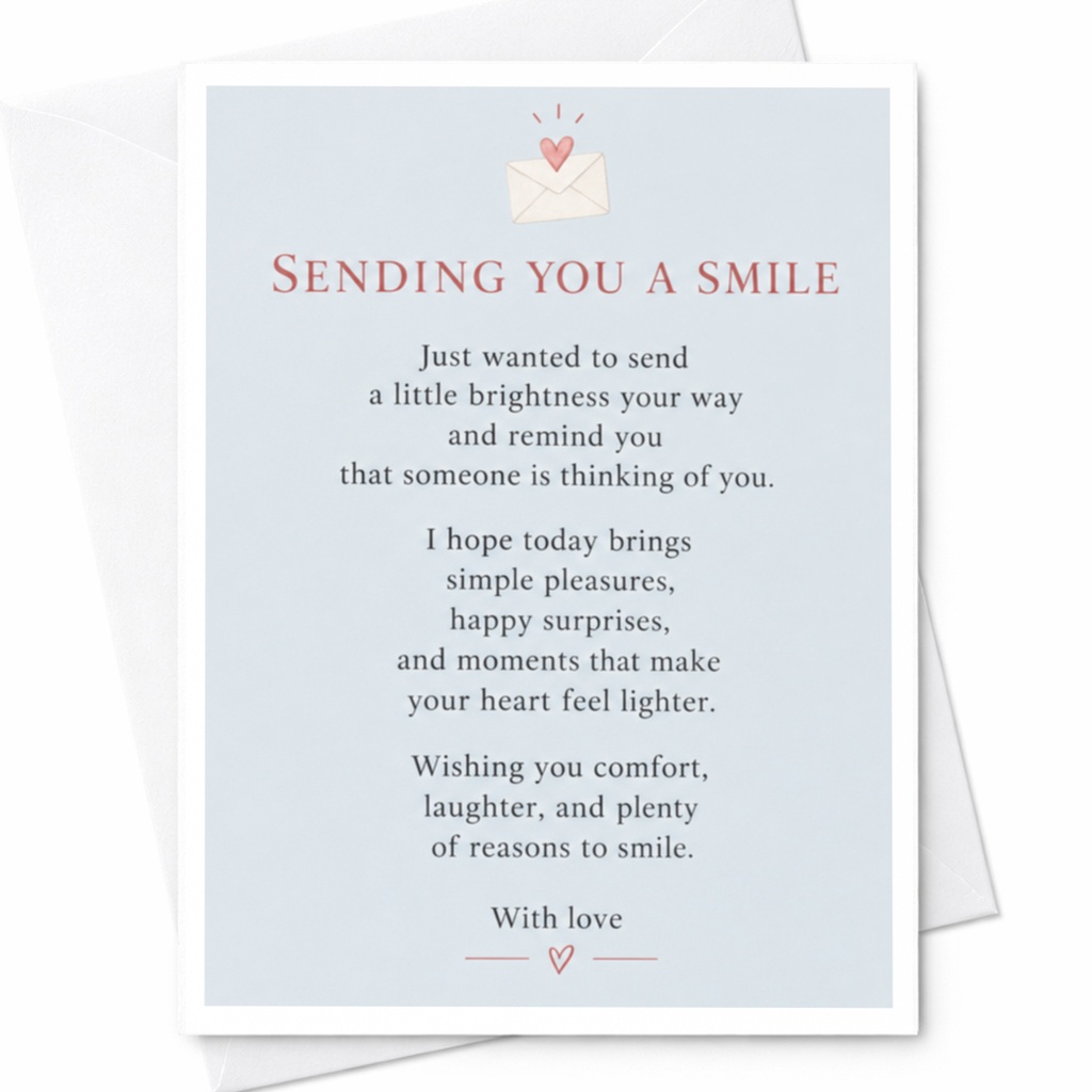 Sending You A Smile Thinking Of You Card Comforting Greeting Card For Friend Encouragement Support Heartfelt Message C9175