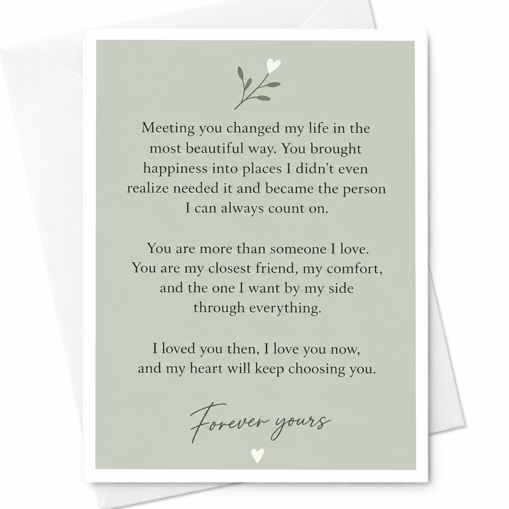 Meeting You Changed My Life Romantic Wedding Card Forever Yours Anniversary Card For Husband Wife Partner Love C9187