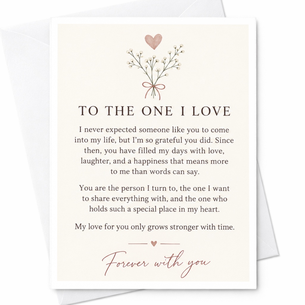 To The One I Love Anniversary Card Romantic Greeting Card For Husband Wife Partner Forever With You Love Card C9188
