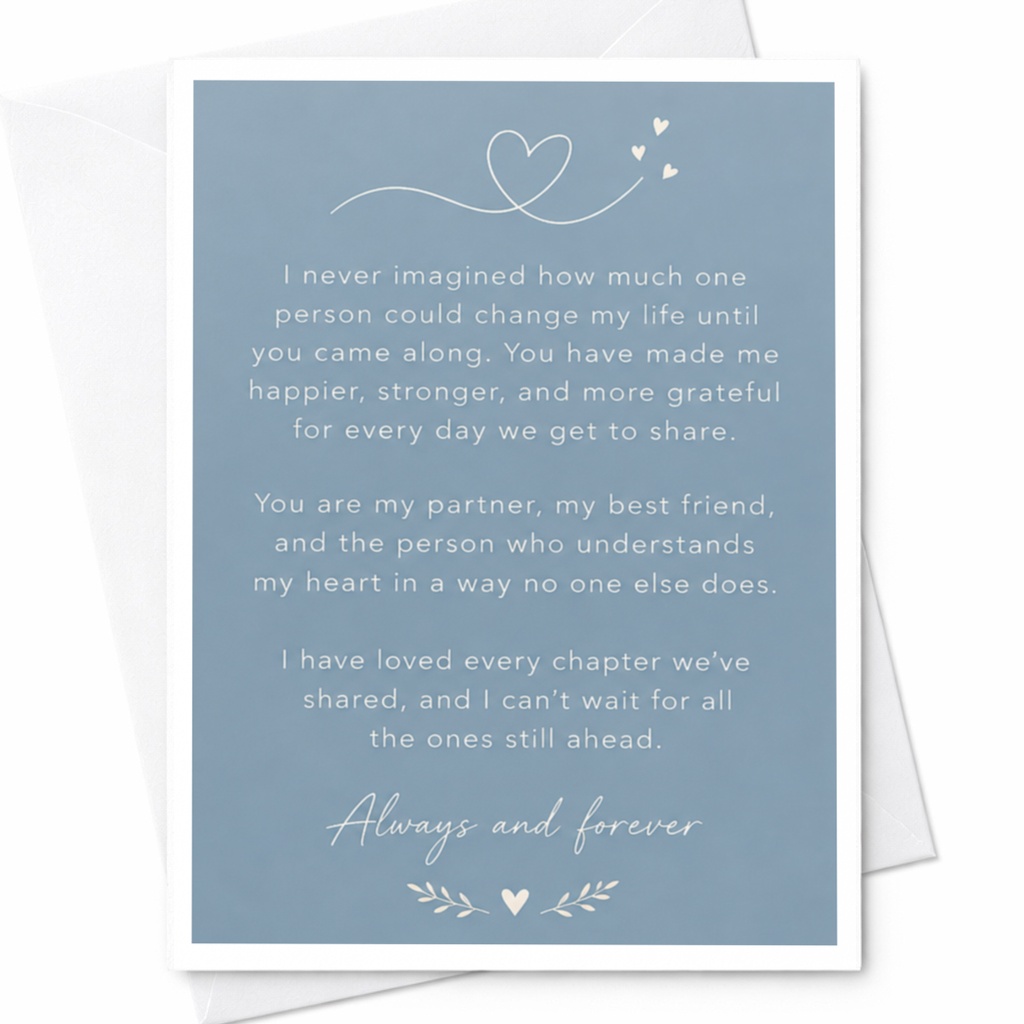 Always And Forever Anniversary Card Romantic Greeting Card For Partner Heart Love Card Sentimental Message C9191