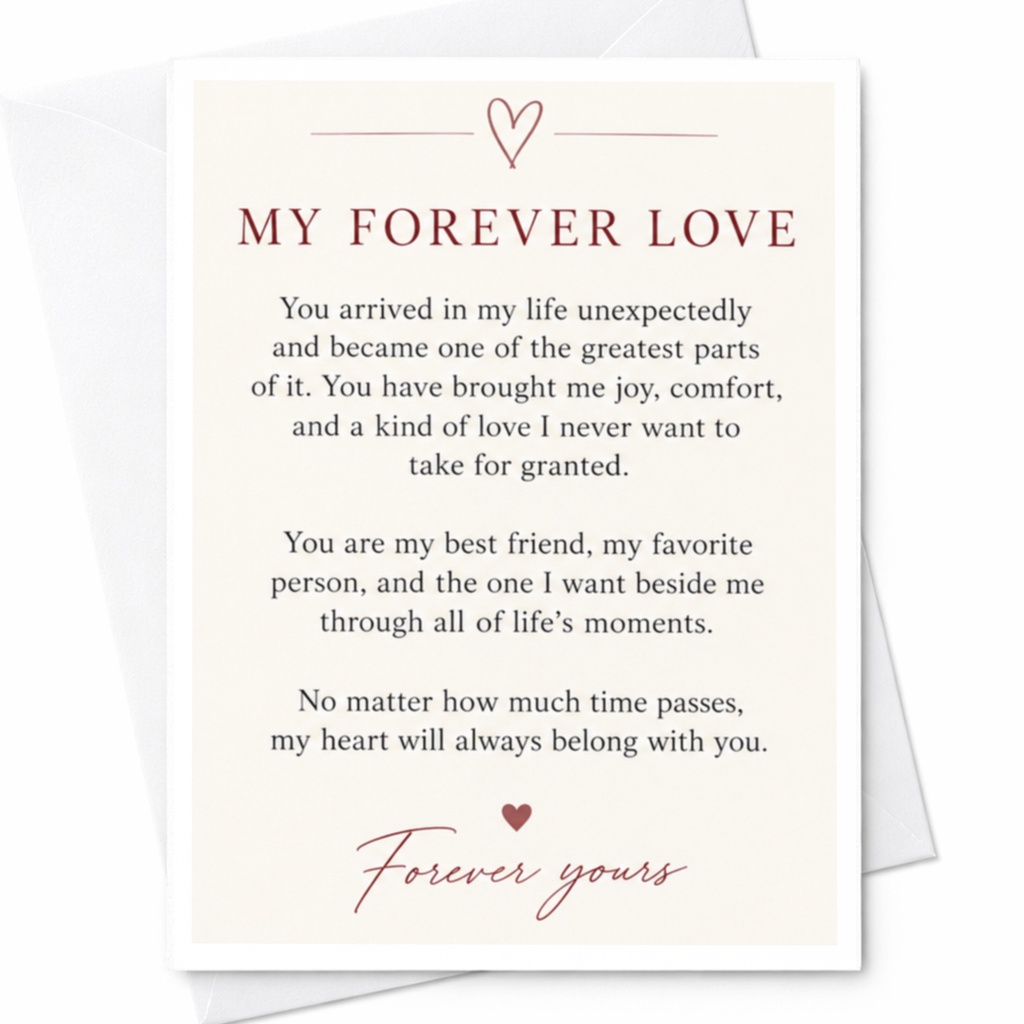 My Forever Love Anniversary Card Romantic Greeting Card For Husband Wife Partner Sentimental Love Card Heartfelt Message C9194