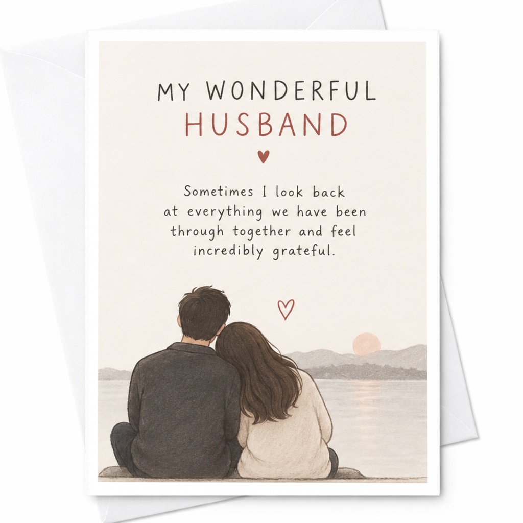 My Wonderful Husband Anniversary Card Romantic Greeting Card For Husband Sentimental Love Card Couple Sweet Message C9208