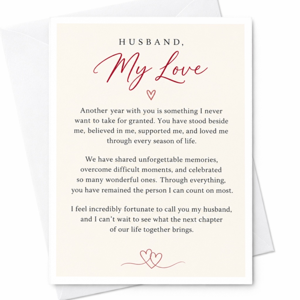 Husband, My Love Anniversary Card Romantic Greeting Card For Husband Sentimental Wedding Anniversary Card For Him C9214