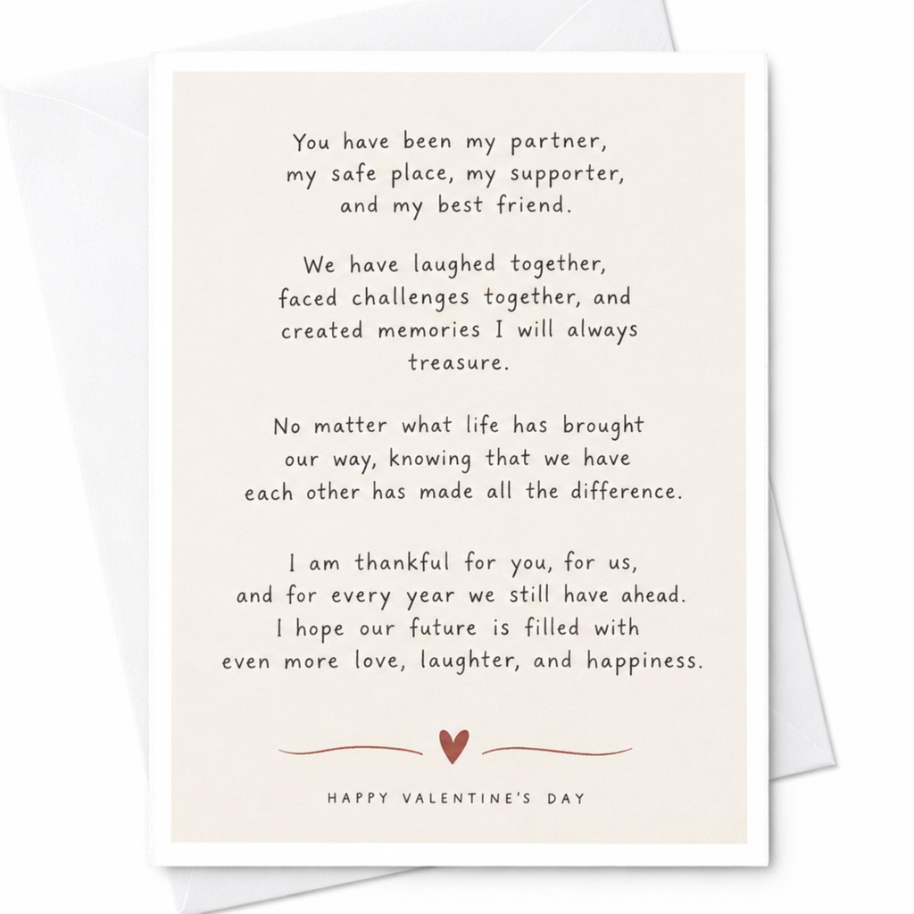 You Have Been My Partner Valentine's Day Card Romantic Message For Partner Love Card Heart Sweet Sentimental Card C9209
