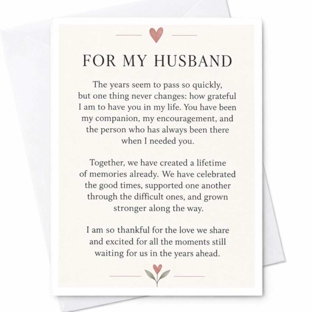 For My Husband Anniversary Card Romantic Greeting Card For Husband Heartfelt Love Card For Him Sweet Sentimental Card C9216