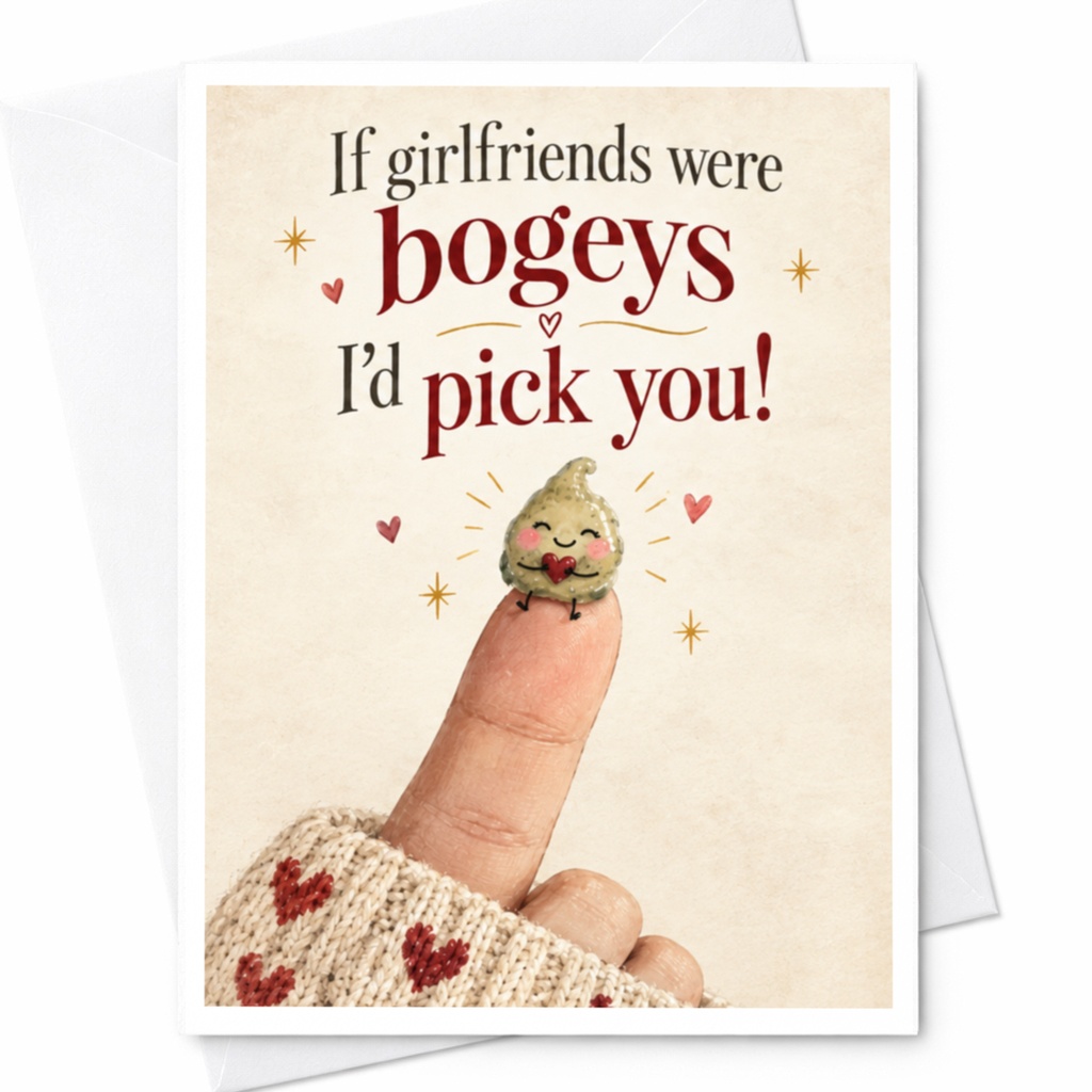 If Girlfriends Were Bogeys I'd Pick You Funny Love Card Cute Romantic Greeting Card For Her Anniversary Card C9226