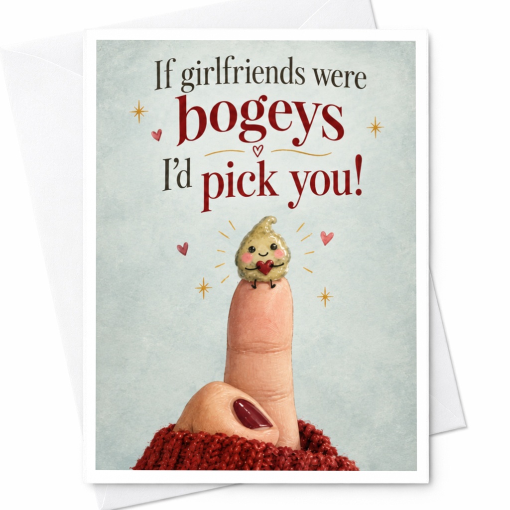 If Girlfriends Were Bogeys I'd Pick You Funny Love Card Cute Romantic Greeting Card For Her Anniversary Card C9227