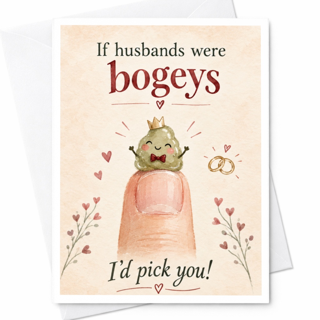 If Husbands Were Bogeys I'd Pick You Funny Wedding Card Cute Anniversary Card For Husband Love Greeting Card C9233