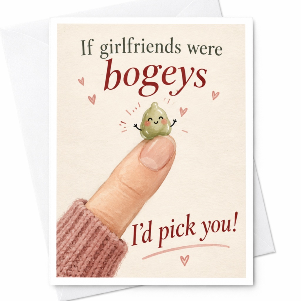 If Girlfriends Were Bogeys I'd Pick You Funny Love Card Cute Romantic Greeting Card For Her Anniversary Card C9228