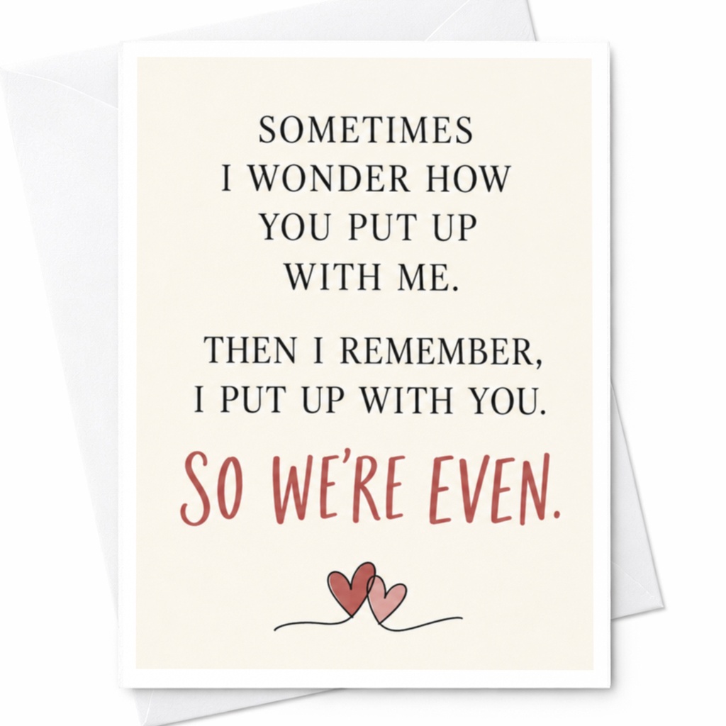 Sometimes I Wonder How You Put Up With Me Anniversary Card Funny Love Card For Husband Wife Cute Hearts Romantic Greeting Card C9244