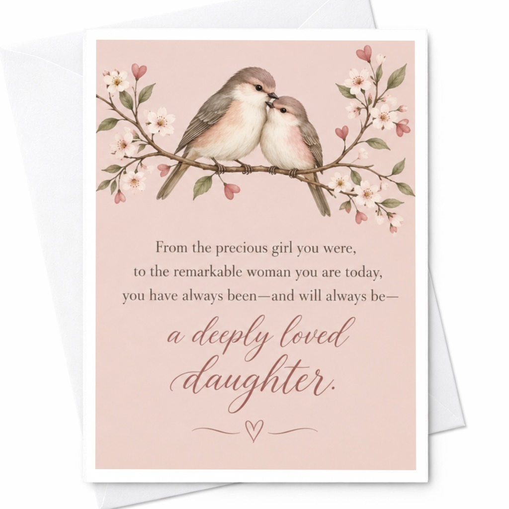 From The Precious Girl You Were A Deeply Loved Daughter Mother's Day Card For Daughter Sentimental Floral C9269