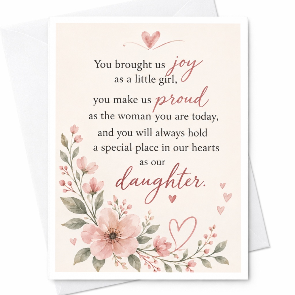 You Brought Us Joy Proud Daughter Wedding Card Floral Heart Special Occasion Card From Parents Sentimental C9276