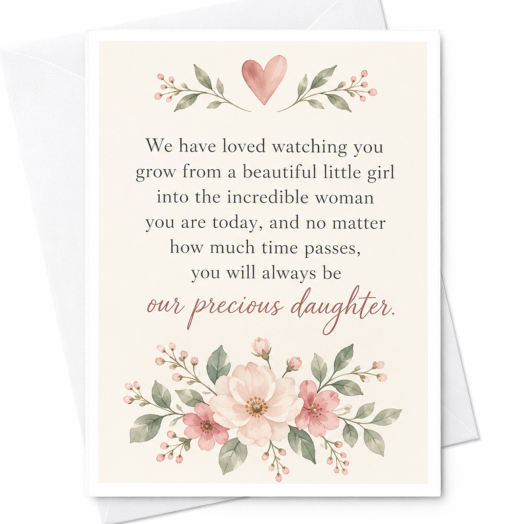 We Have Loved Watching You Grow Our Precious Daughter Card Floral Heart Sentimental Greeting Card For Daughter C9272