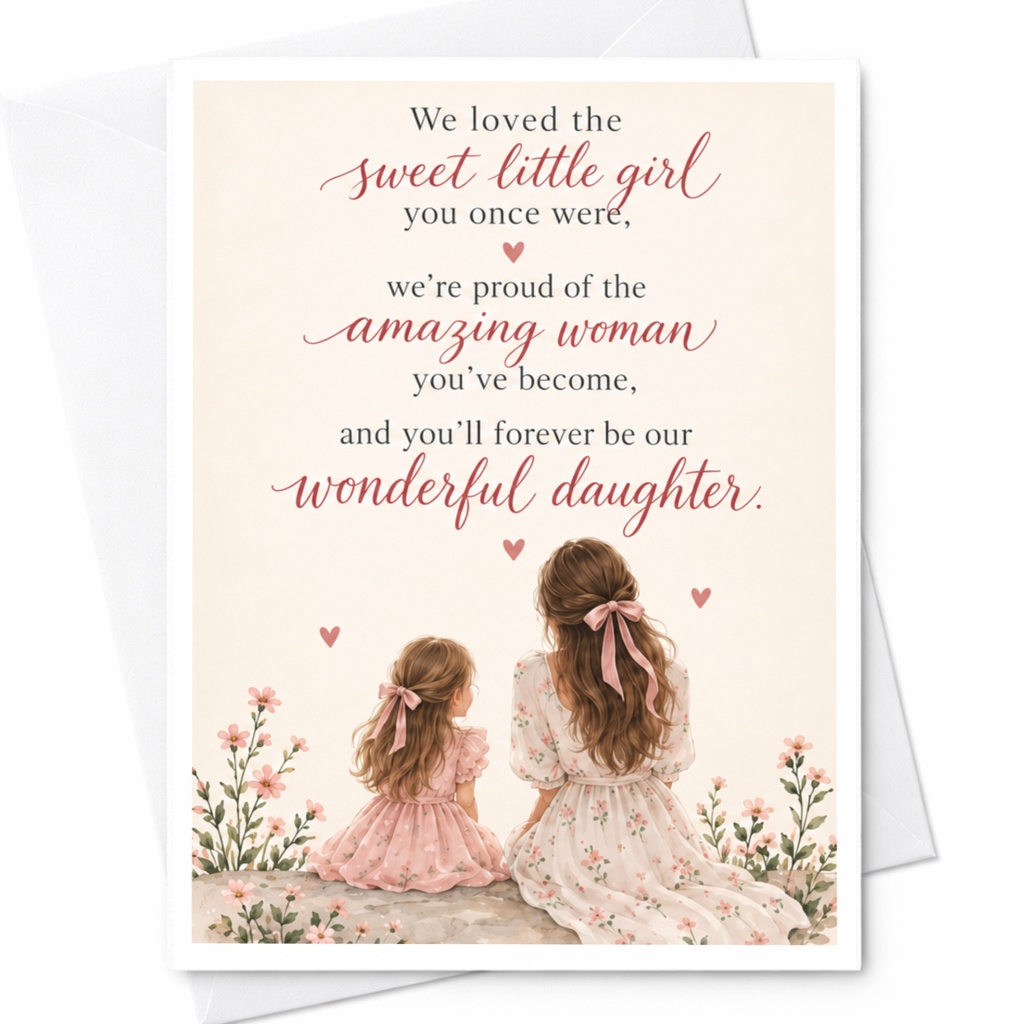 We Loved The Sweet Little Girl Daughter Card Proud Of The Amazing Woman You've Become Sentimental Greeting Card C9274