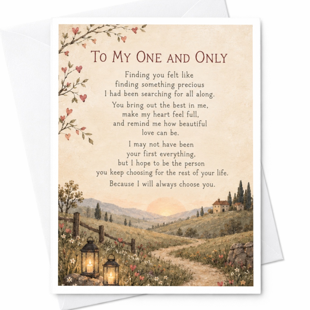 To My One And Only Romantic Love Card Anniversary Card For Wife Husband Partner Sentimental Greeting Card Cute Landscape C9278