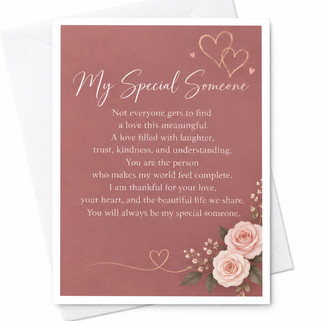 My Special Someone Romantic Card Floral Heart Anniversary Card For Wife Husband Partner Love Card C9317