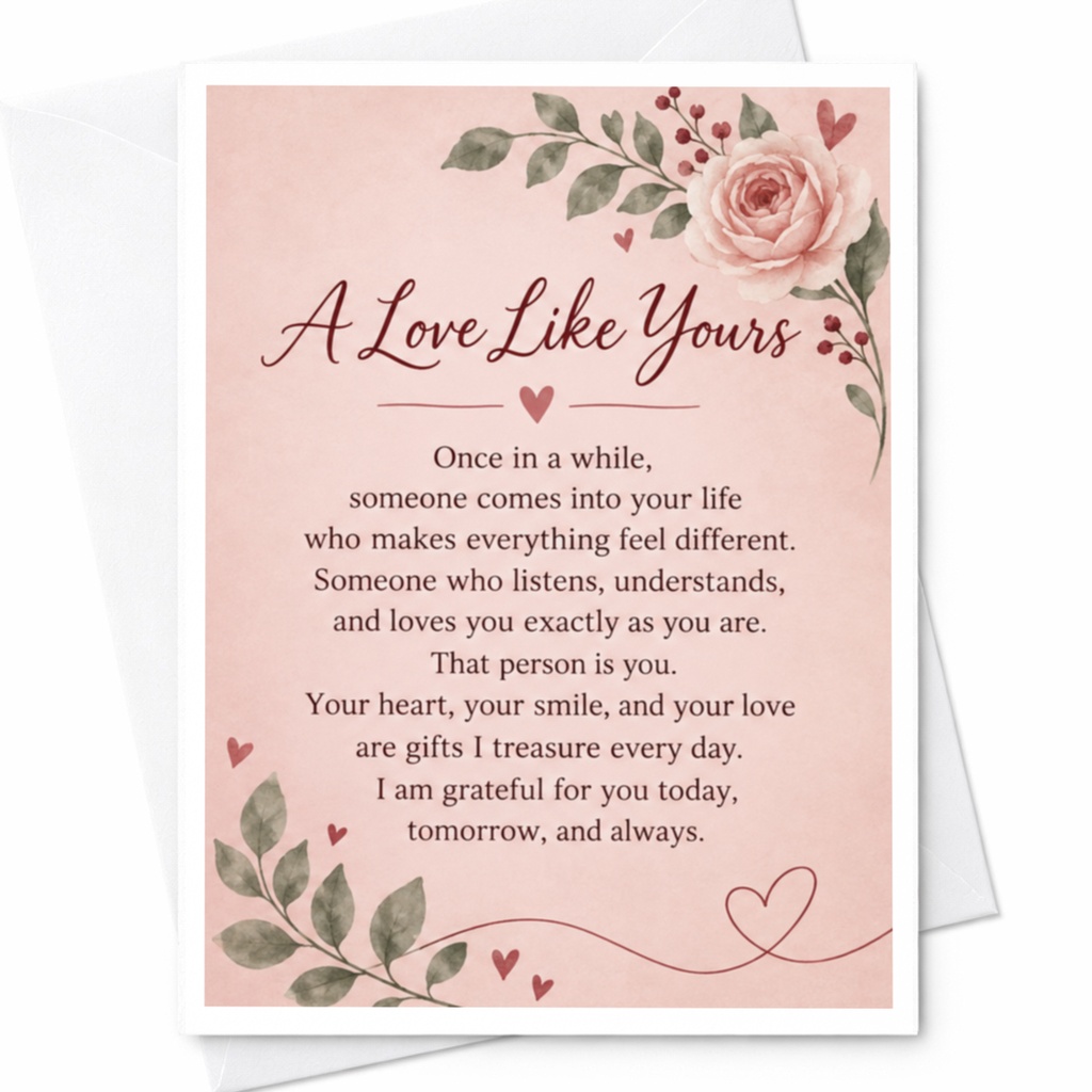 A Love Like Yours Romantic Card Floral Anniversary Card For Wife Husband Sweet Love Card C9307