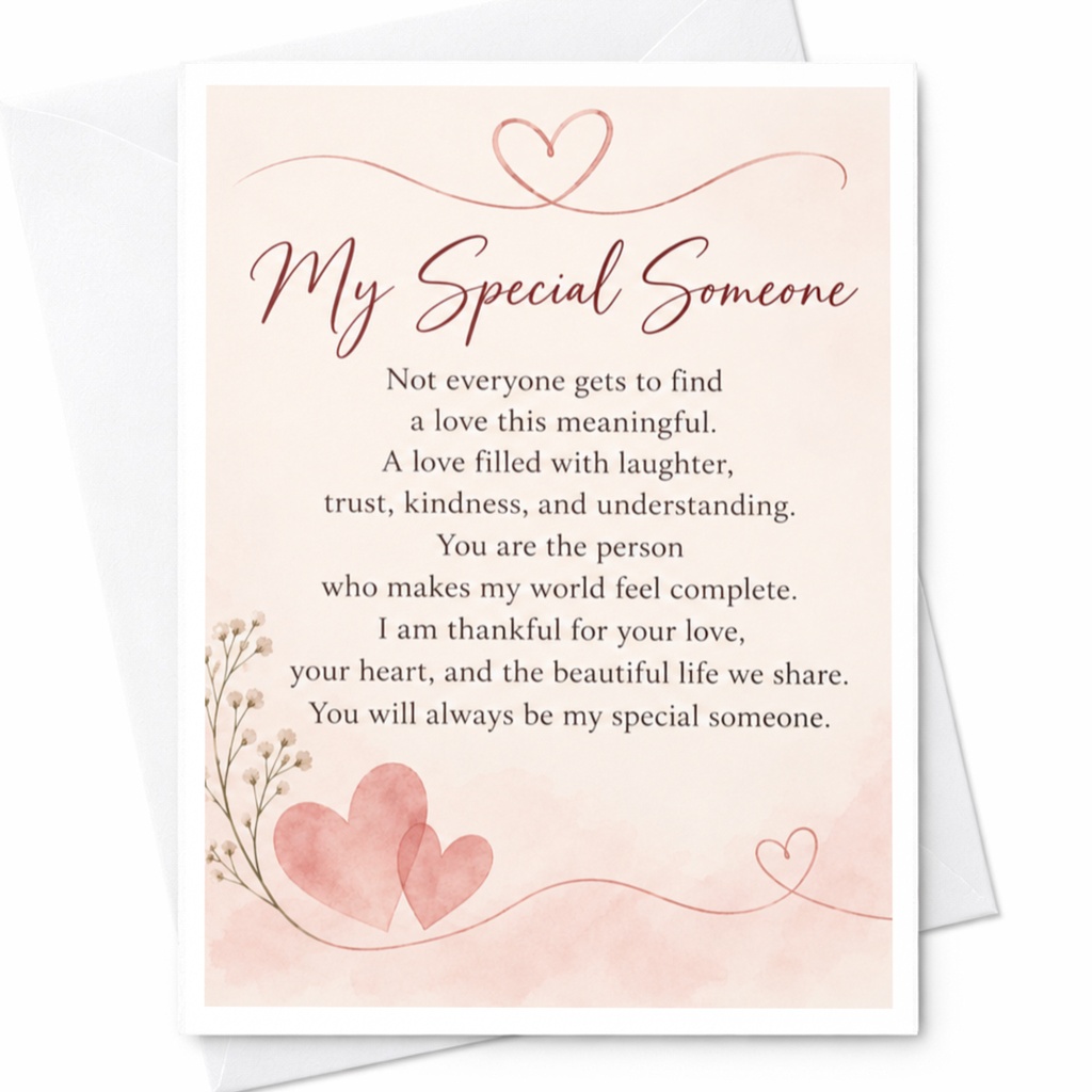 My Special Someone Romantic Love Card Heartfelt Anniversary Card For Partner Sweet Sentimental Greeting Card For Wife Husband C9316