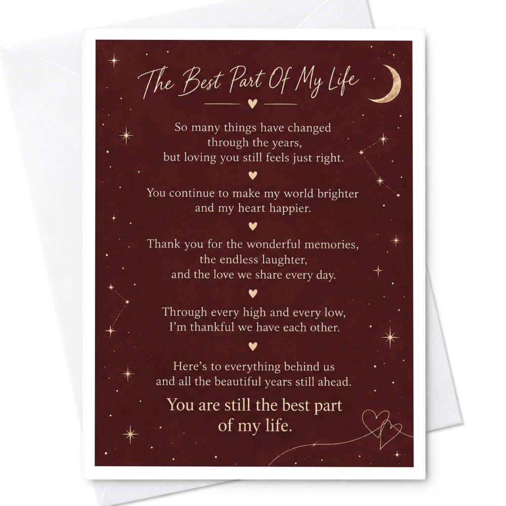 The Best Part Of My Life Anniversary Card Romantic Greeting Card For Husband Wife Partner Love Message Starry Night C9333
