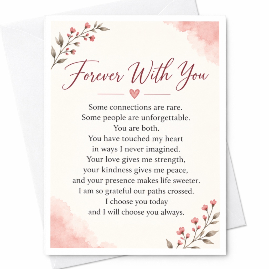 Forever With You Wedding Card Romantic Anniversary Card Floral For Couple Sentimental Love Greeting Card C9320