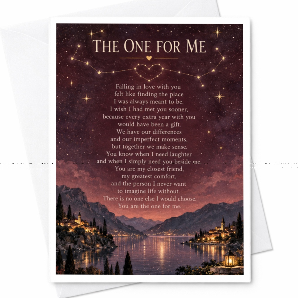 The One For Me Romantic Anniversary Card Starry Night Sky Constellations Love Card For Wife Husband Partner Sentimental C9351
