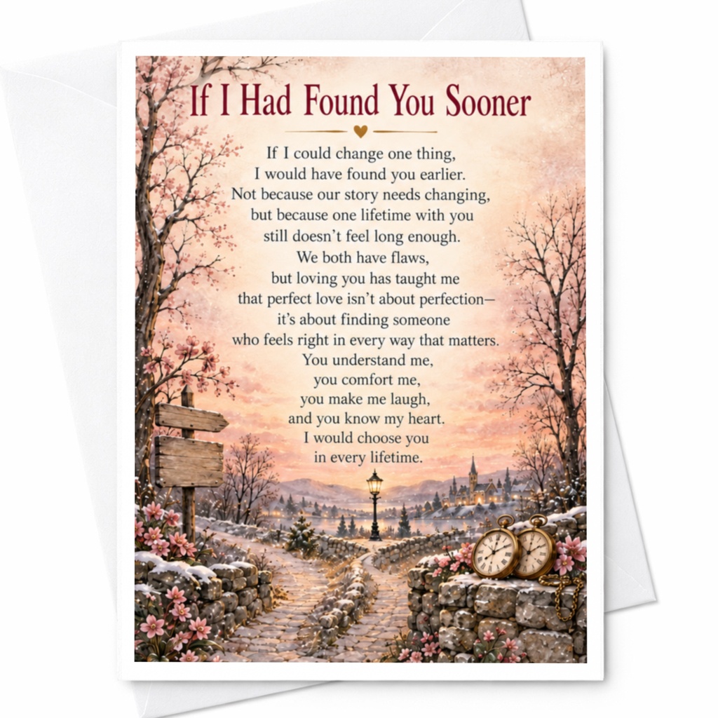 If I Had Found You Sooner Romantic Anniversary Card Love Greeting Card For Wife Husband Sentimental Couple Card C9354