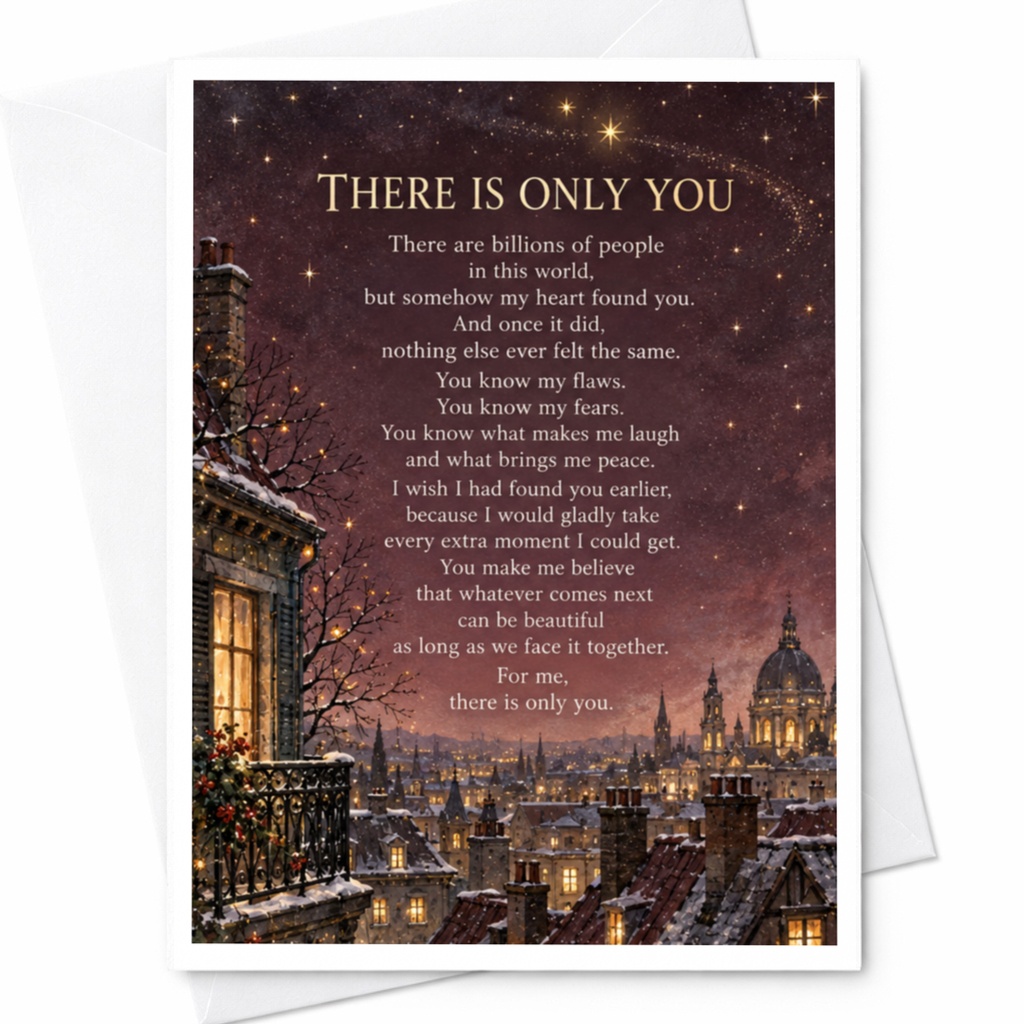 There Is Only You Romantic Anniversary Card For Partner Love Card Cityscape Sentimental Greeting Card For Him Her C9357