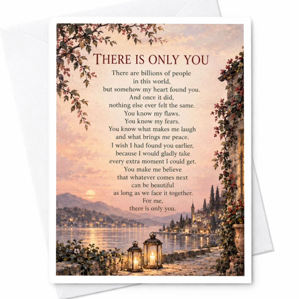 There Is Only You Romantic Love Card Anniversary Card For Partner Sentimental Greeting Card For Him Her Couple C9358