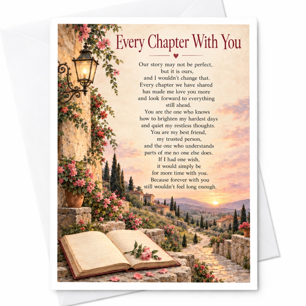 Every Chapter With You Anniversary Card Romantic Greeting Card For Couple Love Card Sentimental Wedding Card C9361