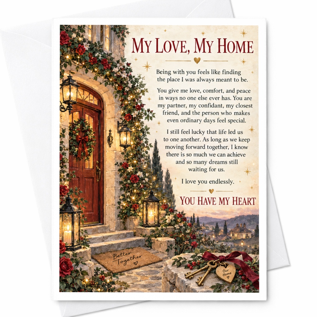 My Love, My Home Romantic Greeting Card You Have My Heart Anniversary Card For Partner Sentimental Love Card C9377