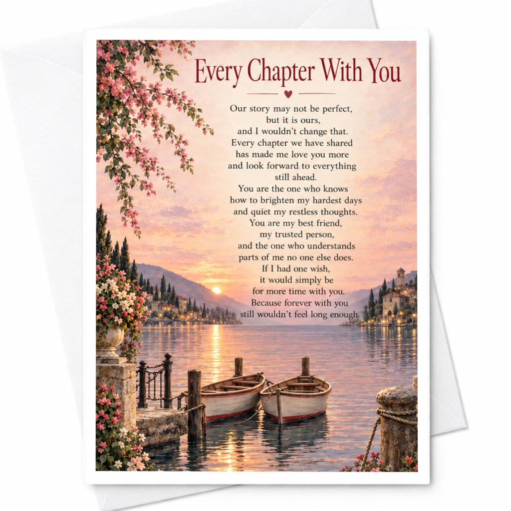 Every Chapter With You Romantic Anniversary Card For Wife Husband Love Card Scenic Lakeside View Sentimental Greeting Card C9362