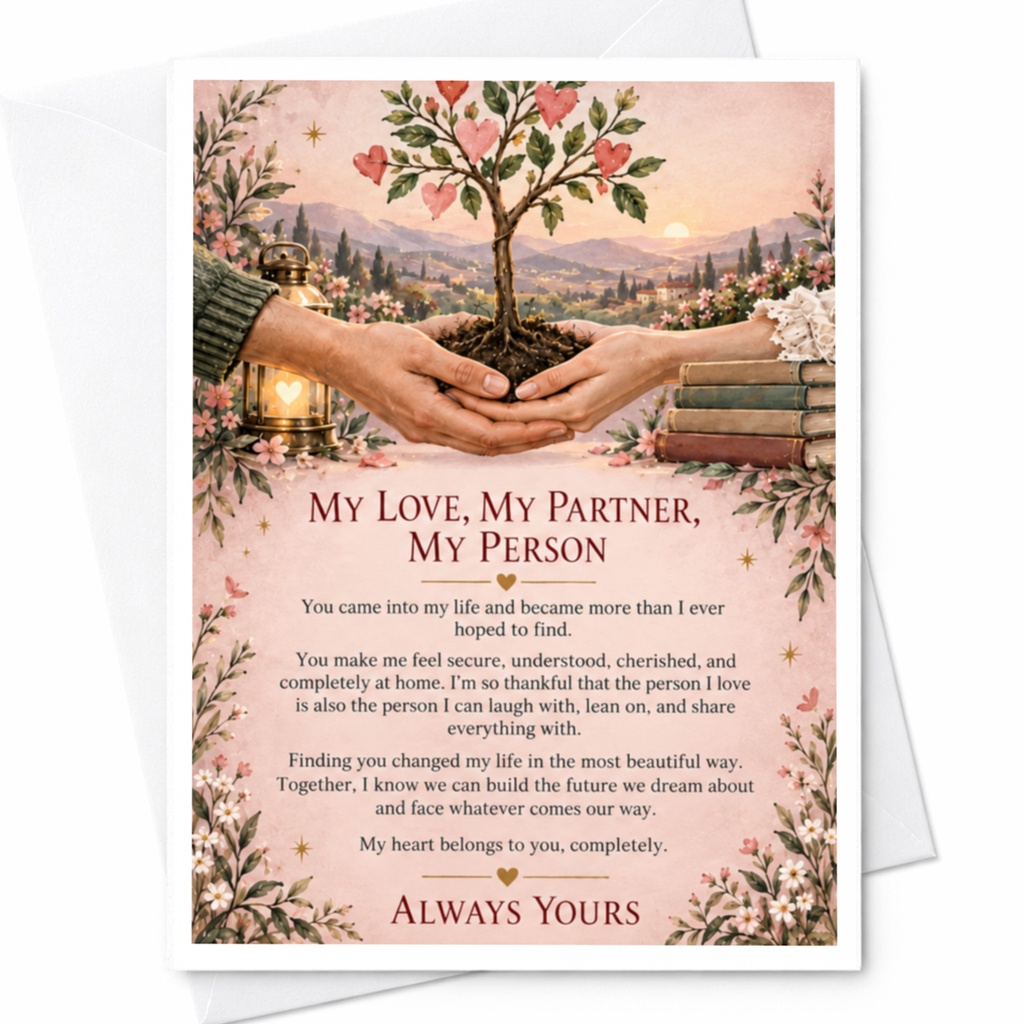 My Love, My Partner, My Person Romantic Card Always Yours Anniversary Card For Partner Sweet Love Card Couple C9366