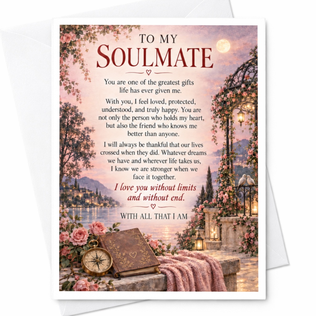 To My Soulmate Romantic Anniversary Card Love You Without Limits Wedding Engagement For Partner Sweet Sentimental Card C9382