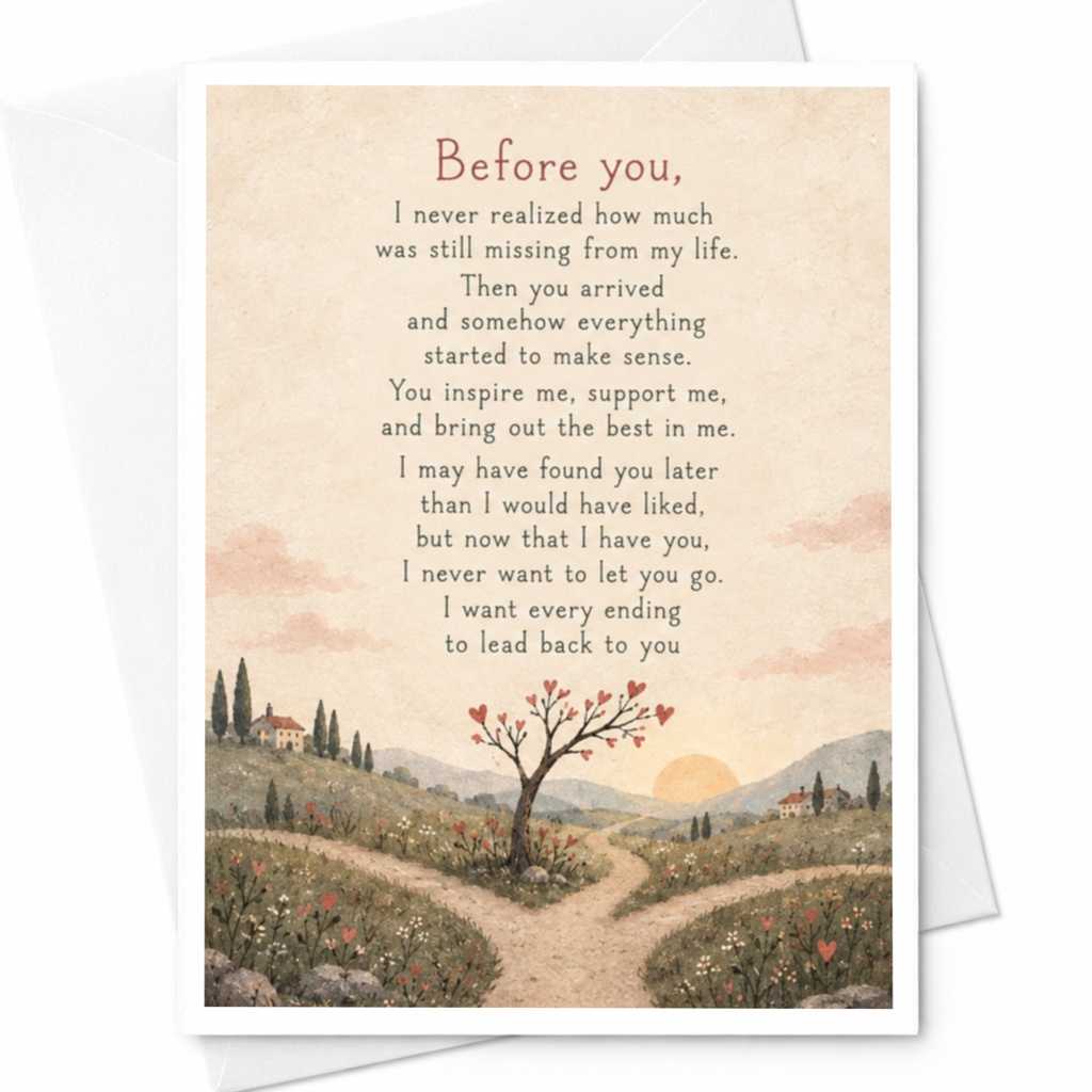 Before You Romantic Card Love Greeting Card For Partner Anniversary Card Sentimental Card For Wife Husband Cute Love Card C9383