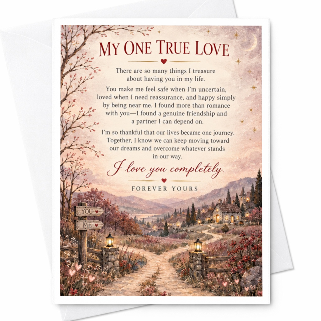 My One True Love I Love You Completely Anniversary Card Romantic Greeting Card For Partner Forever Yours Sentimental Love Card C9373