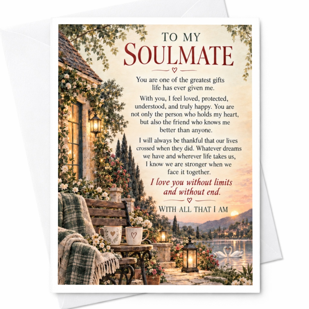 To My Soulmate Romantic Anniversary Card Love You Without Limits Sentimental Greeting Card For Partner Wedding Card C9381