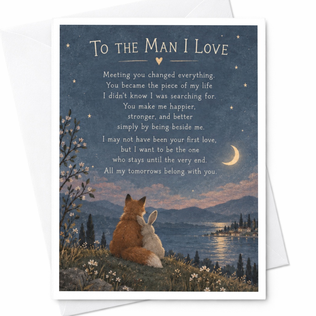 To The Man I Love Romantic Love Card Anniversary Card For Husband Boyfriend Sentimental Greeting Card Cute Animal C9386